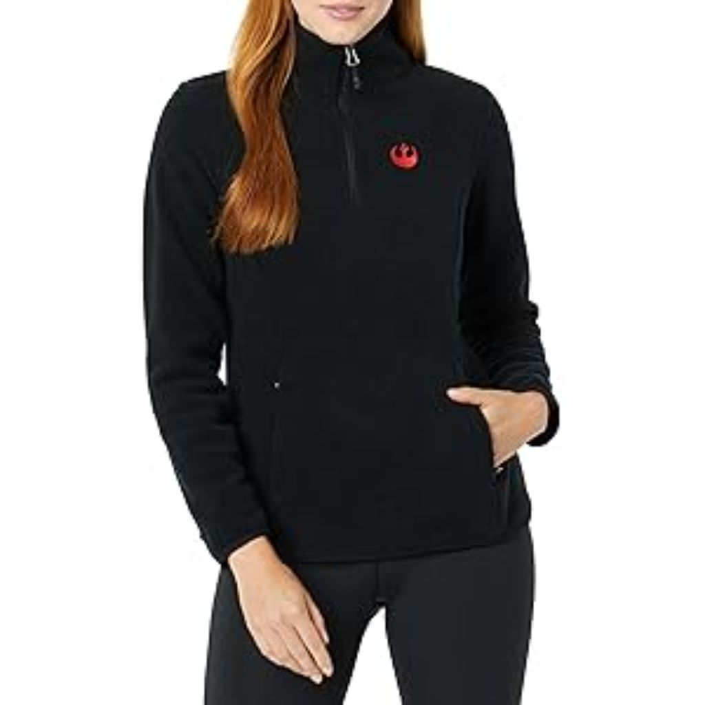 Marvel | Star Wars | Princess Women's Polar Fleece Quarter-Zip Mock Jackets, Star Wars Rebel Logo