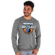 Memphis Grizzlies Adult Long Sleeve T-Shirt, Heather Gray - size M