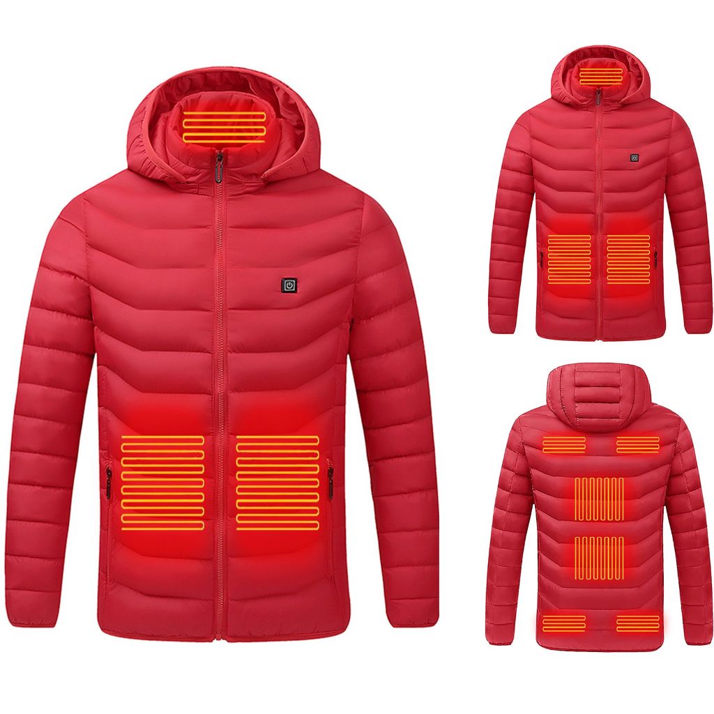 Panatude Womens Heated Jackets with 16000mAh Battery Pack Included, Red - size L