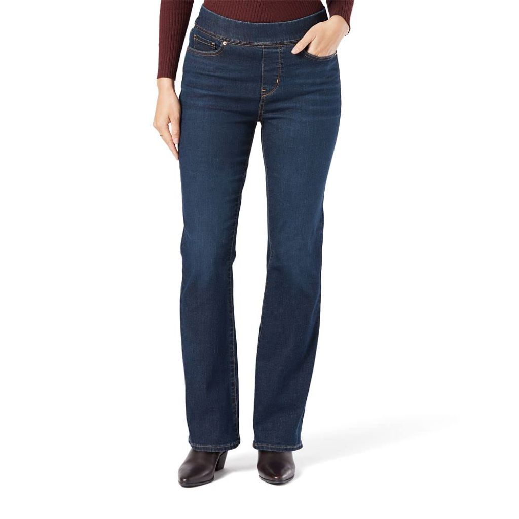 Levi Strauss Signature Gold Women's Totally Shaping Pull-On Bootcut Jeans High-Rise Stretch Denim (Also Available in Plus Size), Point Bonita 5d, 16 Short