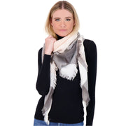 Market & Layne Plaid Blanket Scarf (Ivory Grey White Plaid)