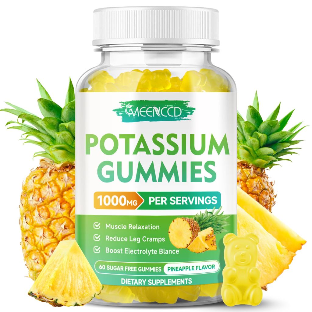 Potassium Citrate Gummies 1000mg, Sugar-Free, Pineapple Flavor, 60 Count