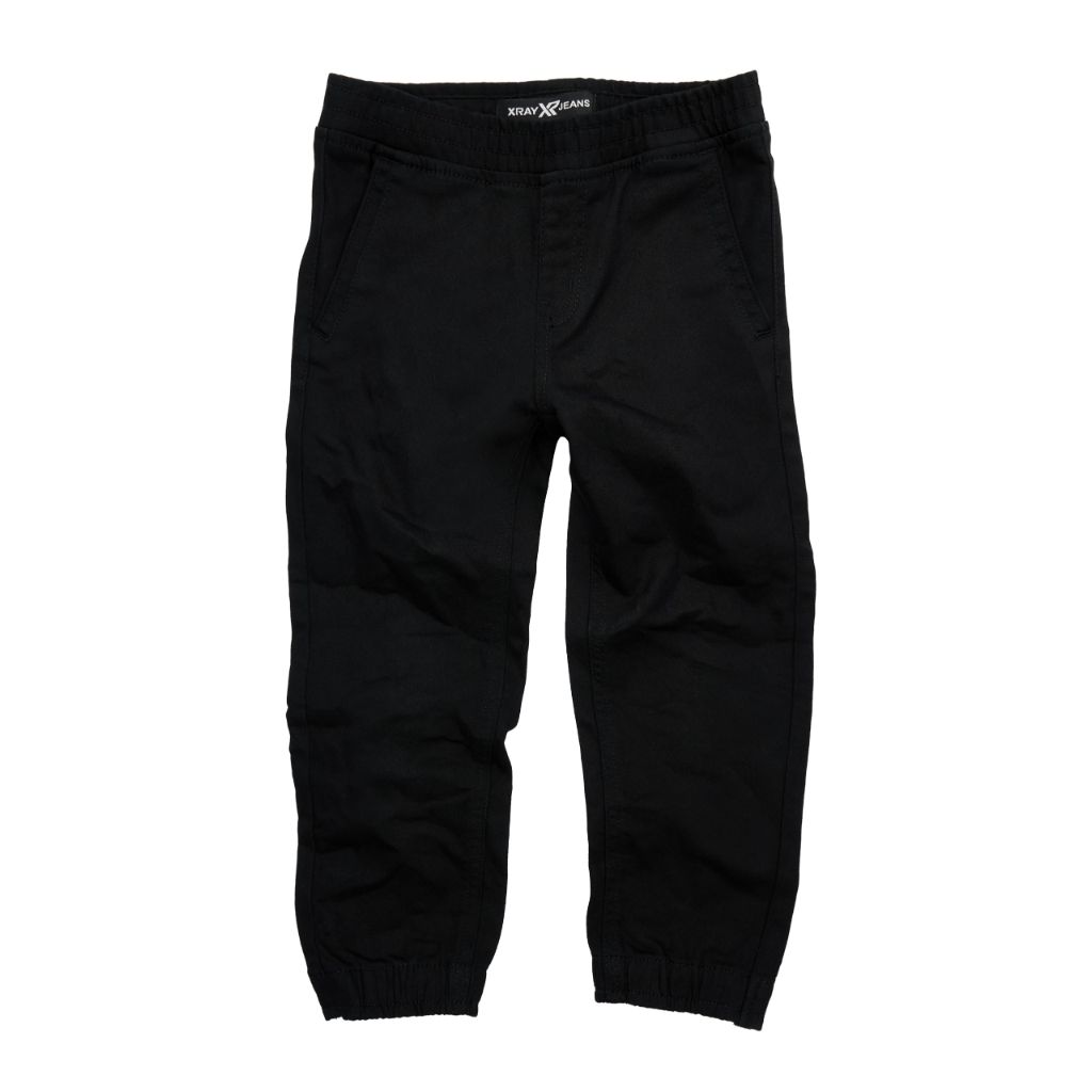 X RAY Jeans Little Kids Stretch Pants, Flexible Commuter Colored Denim Jeans, Casual Pants for Boys, Black, 5