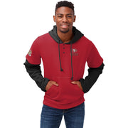 FOCO Men's Standard Drop Tail Short Sleeve Hoodie, San Francisco 49ers, 3XL