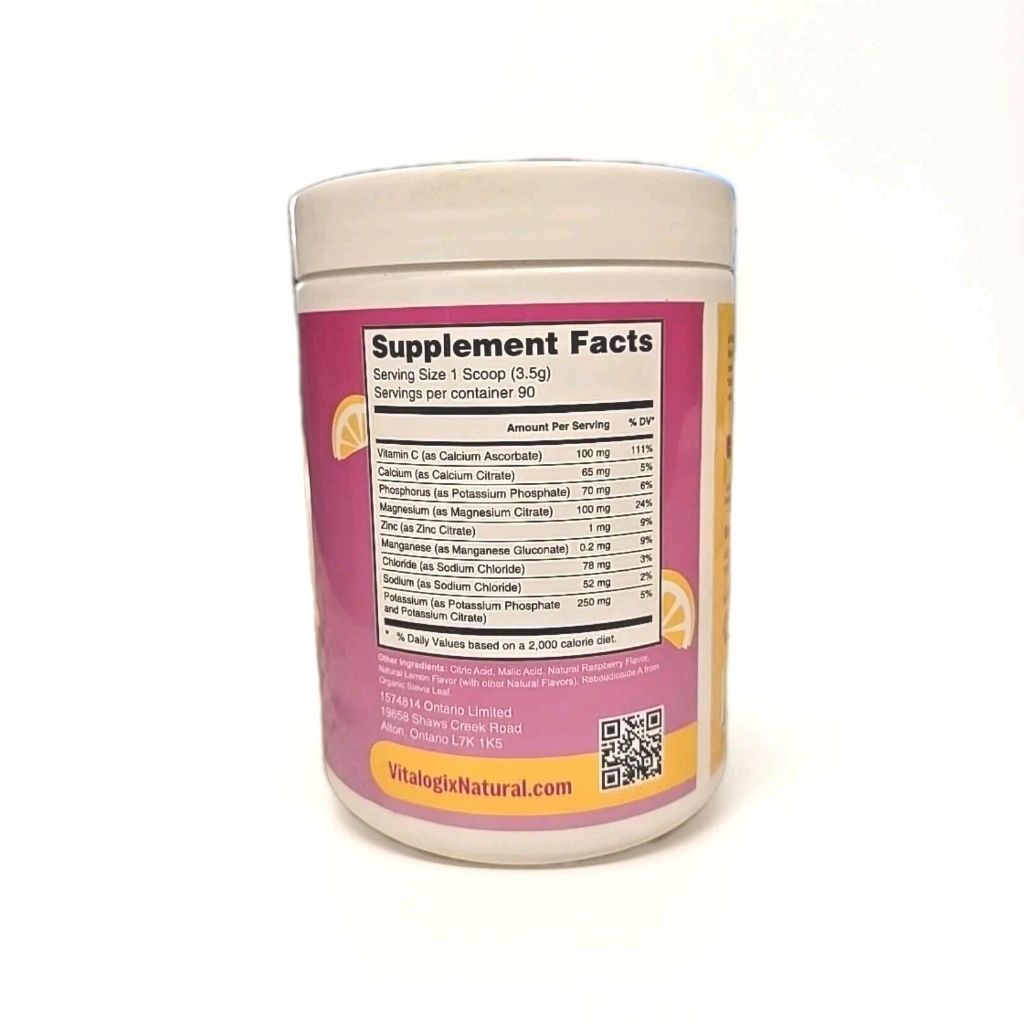 Vitalogix Naturals Hydrating Eloctrolyte Drink Mix Powder - 90 Servings, Pink Lemonade - Exp. 4/26