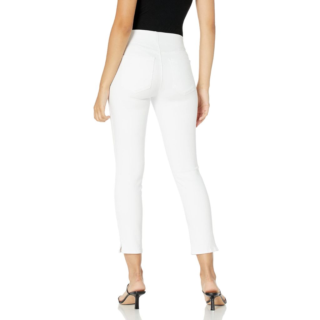NYDJ Women's Petite Petite Pull ON Skinny Ankle Jean with Side Slit Pants, Optic White, 14P
