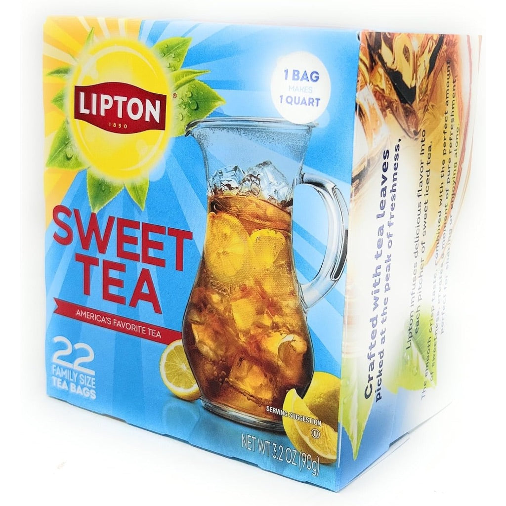 Lipton Sweet Tea Black Tea 3.2oz - Family Sized Bags - 22 count
