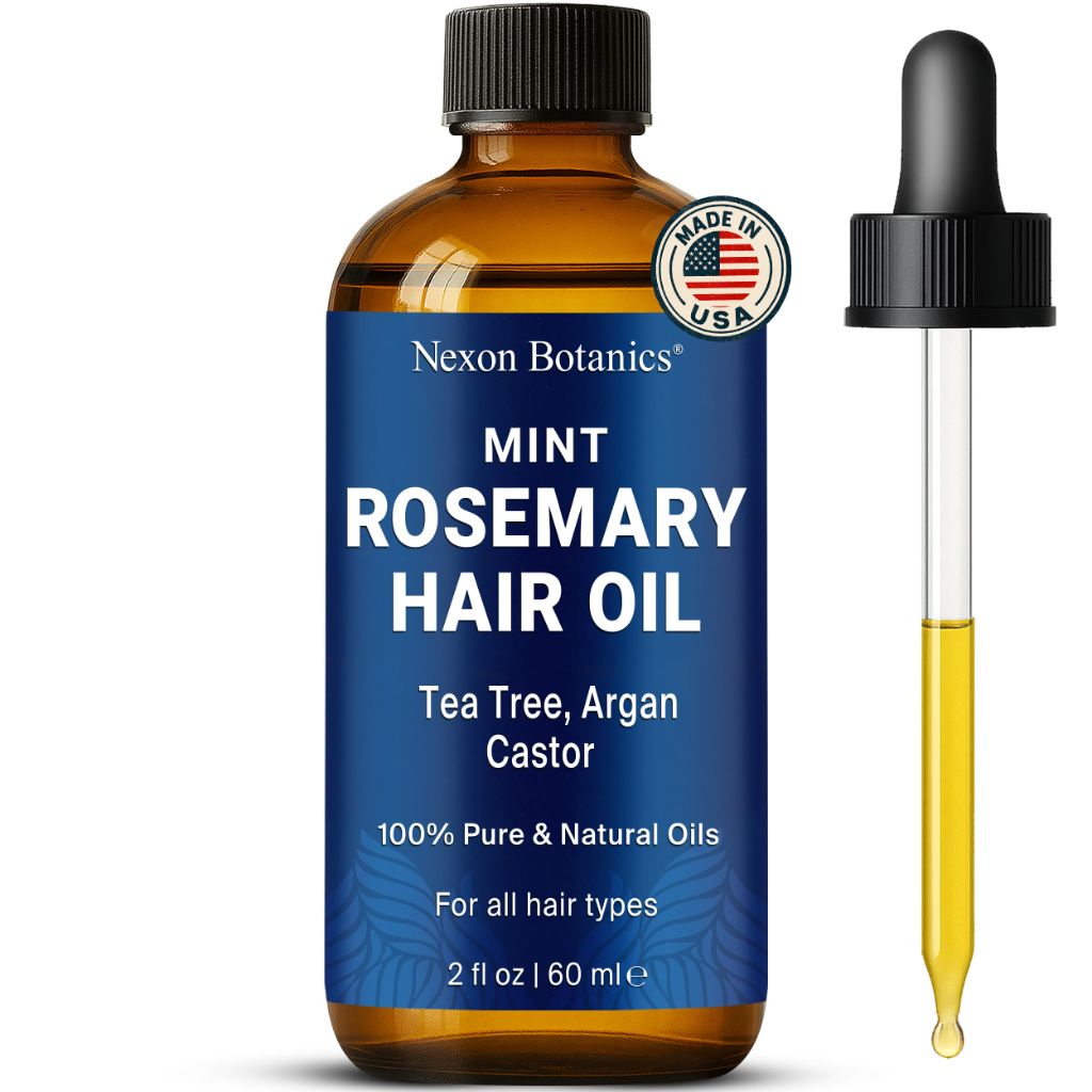 Mint Rosemary Oil for Hair Growth 2 fl oz – Lightweight, Non-Greasy Formula with Peppermint