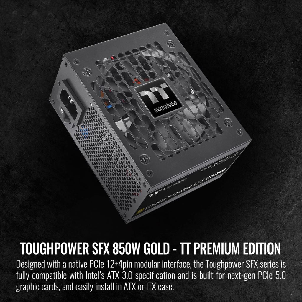 Thermaltake Toughpower SFX (ATX 3.0 Standard) 850W Full Modular 80Plus Gold Power Supply; PS-STP-0850FNFAGU-1