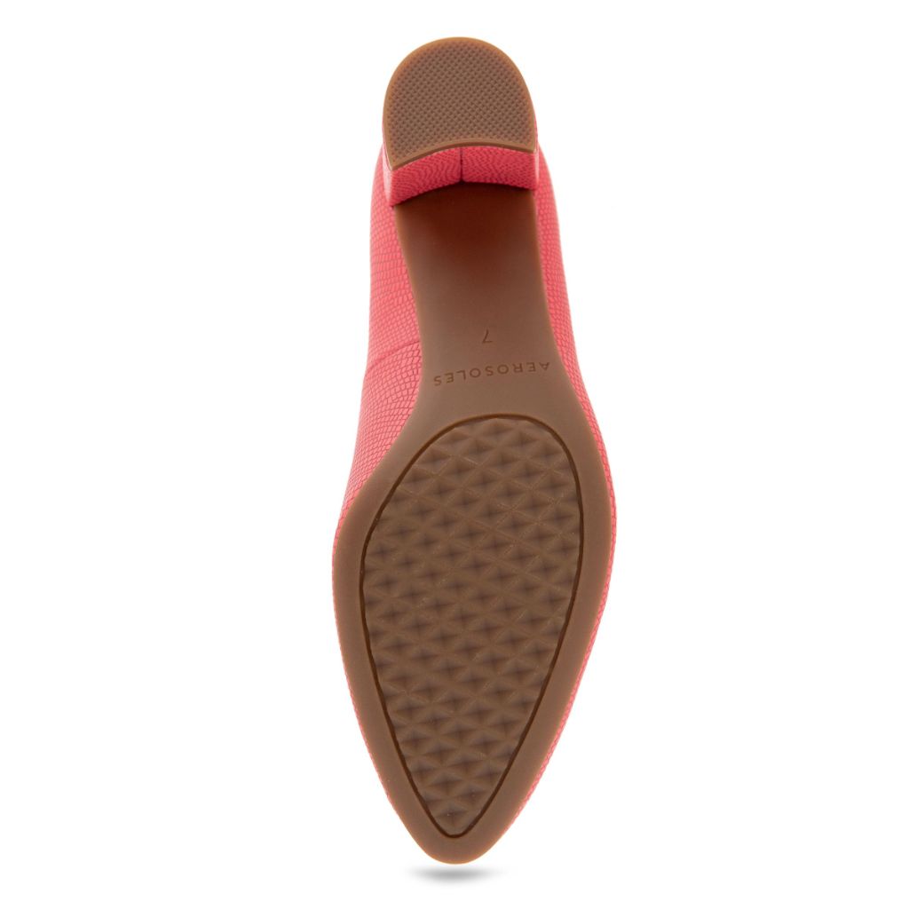 Aerosoles Women's Betsy Pumps, Coral Lizard Embossed Faux Leather, 6 Wide