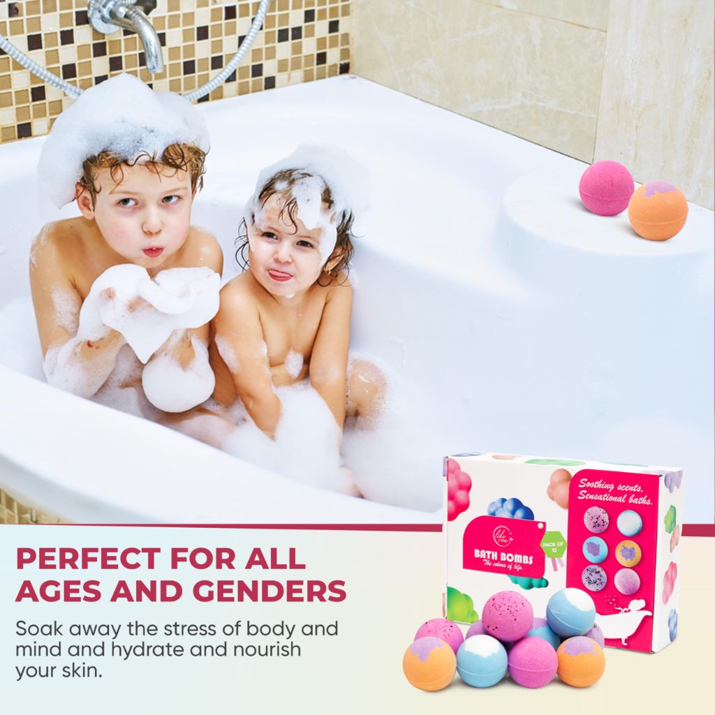 12 Pcs Organic Bath Bombs - Bath Bomb for Women and Kids, Assorted Scents with Shea Butter & Essential Oils