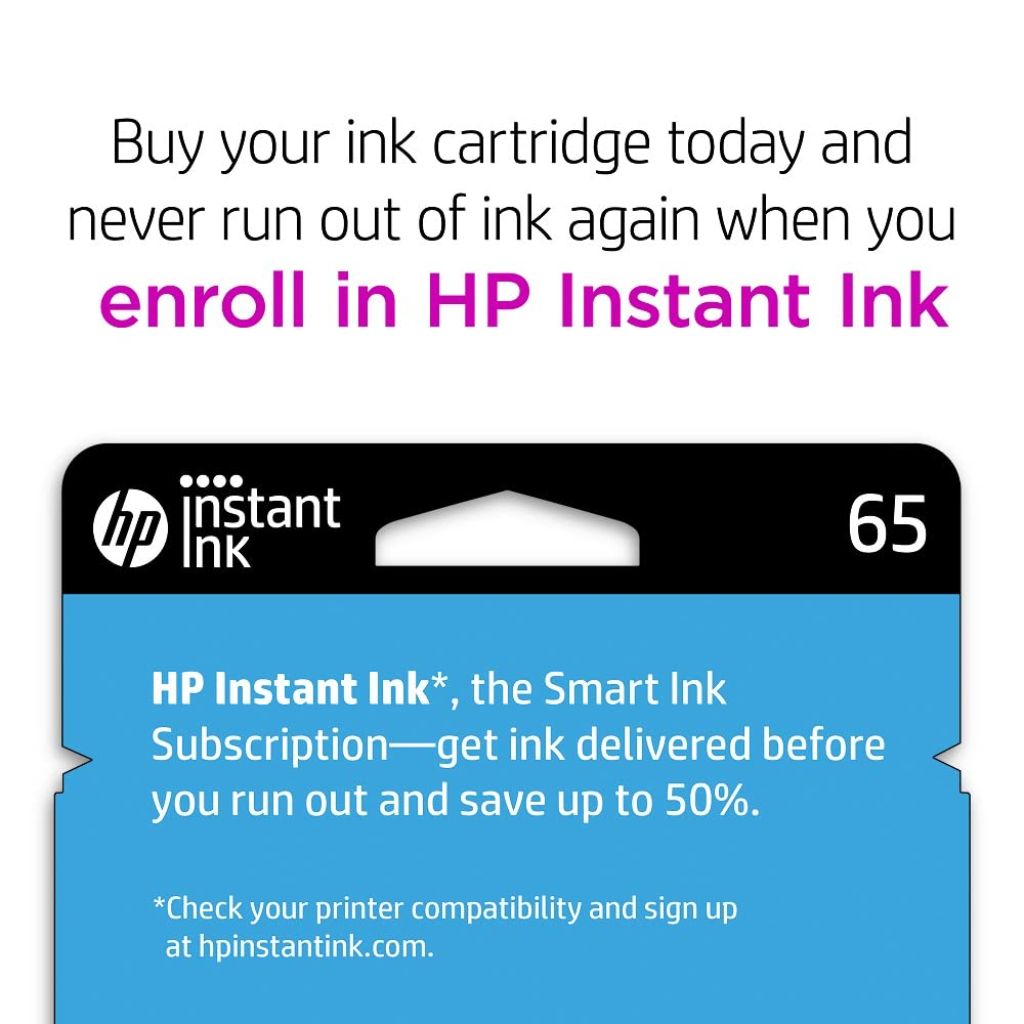 HP 65 Tri-Color Ink Cartridge | Works with AMP 100, DeskJet 2600, 3700; Envy 5000 | Eligible for Instant Ink | N9K01AN
