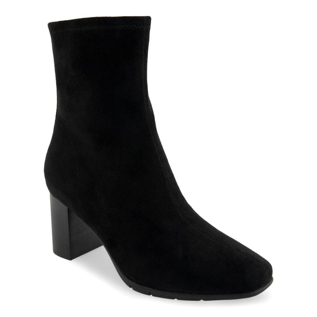 Aerosoles Women's Miley Mid-Calf Boots, Black Stretch Gabardine Fabric, 10