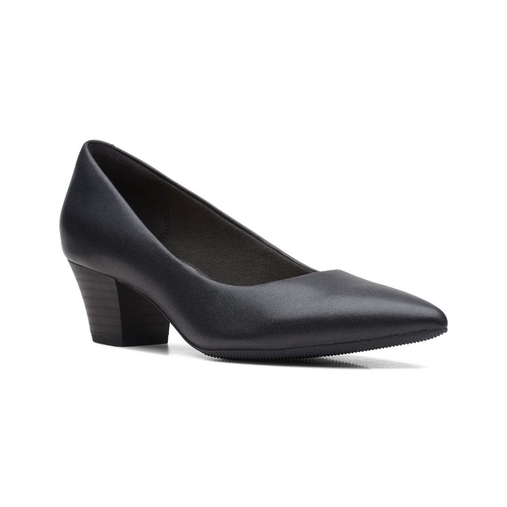 Clarks Collection Women's Teresa Step Pump, Black Leather - size 5M