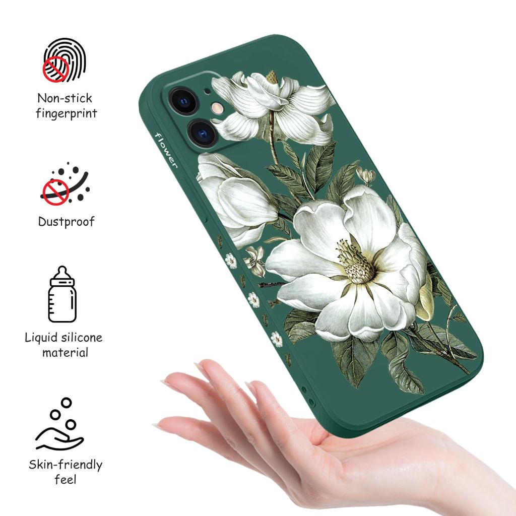 LEECG for iPhone 11 Case, Slim Silicone Anti Fingerprint Anti Scratch Microfiber Lining Phone Cover for iPhone 11 6.1 inch, Cotton Green