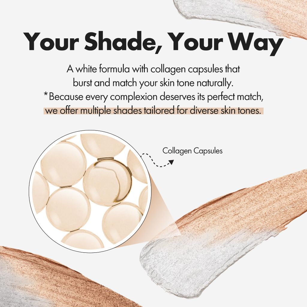 ELROEL BLANC Cover Cream Stick V - Korean Color-Changing Foundation with Detachable Brush (201 Light, 0.45 oz)