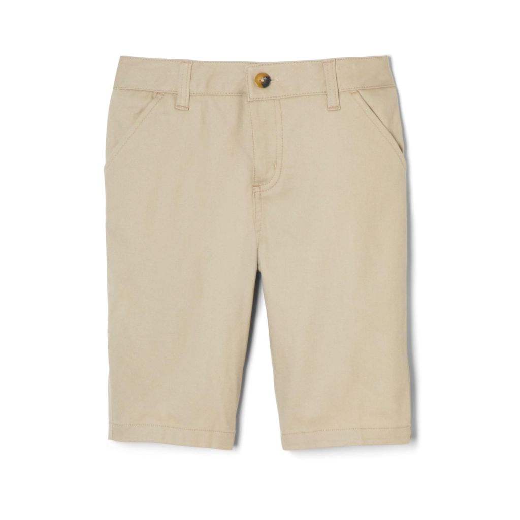 French Toast Young Women's Juniors Stretch Twill Bermuda Shorts, Beige, 12
