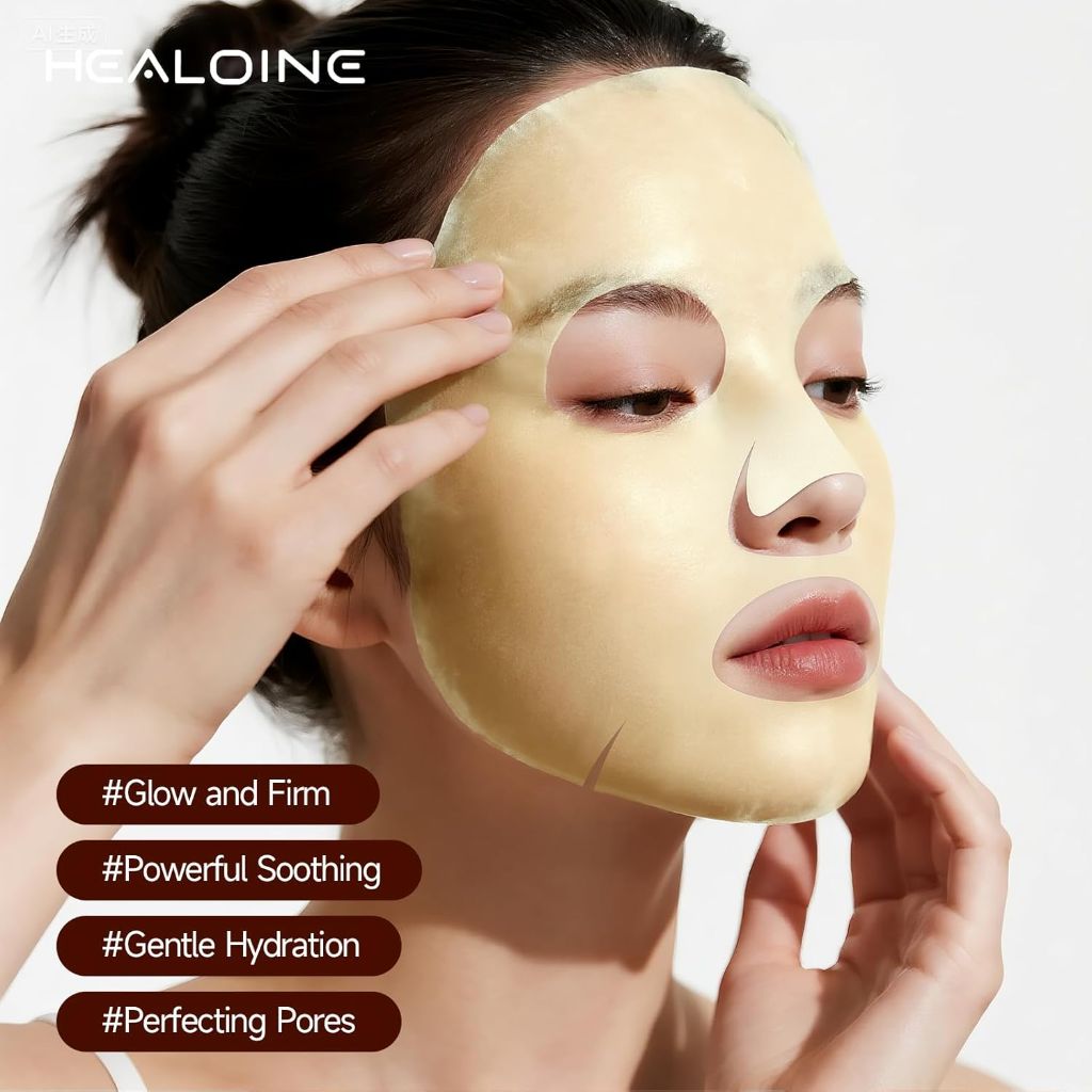 Premium Bio-Collagen Real Deep Face Mask for Even Skin Tone, Pore Minimizing - 10ct.