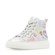 Steve Madden Girls Shoes LEAHH Sneaker, Silver Multi, 11