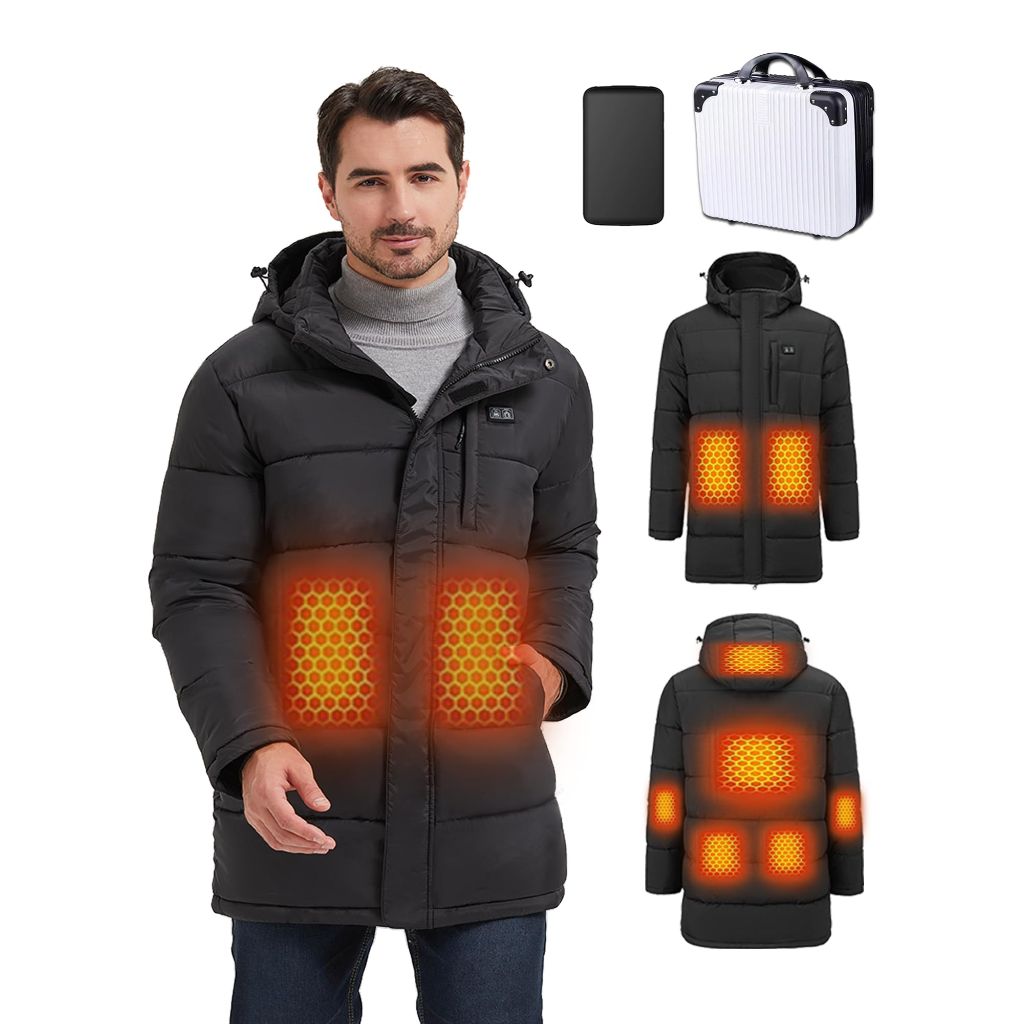 CPZDAZX Men's Heated Jacket with 8 Heat Zones, Size XL