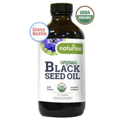 Naturise Black Seed Oil Organic Cold Pressed, Black Cumin Seed Oil Nigella Sativa GLASS BOTTLE (8 oz) Source of Essential Fatty Acids, Omega 3 6 9, Antioxidant for Immune Boost, Joints, Skin, & Hair