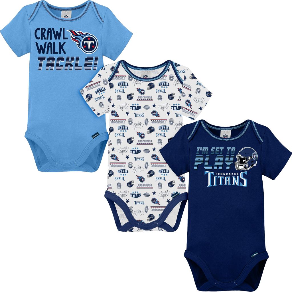 Gerber NFL Baby Boys 3 Pack Short Sleeve Bodysuit, Team Color, 3-6 Months US