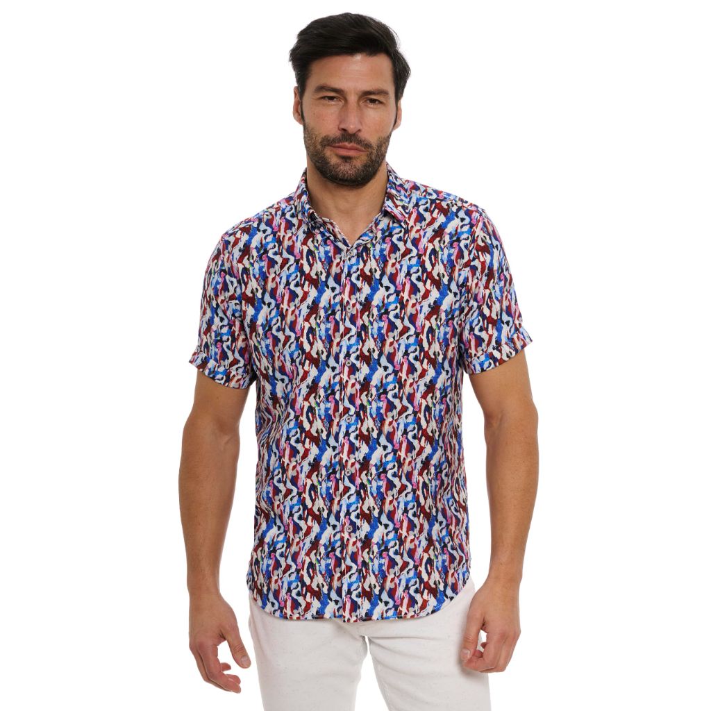 Robert Graham Men's Crue Short Sleeve Woven Shirt, Multi