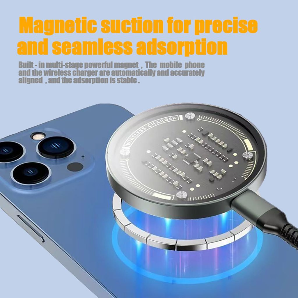Magnetic Charger for iPhone 2025 Upgraded Wireless Charger Fast Charging Pad Wireless Phone Charger for Ultra Magnetic Magsafe Wireless Charger for iPhone 12 13 14 15 16 17(Black)