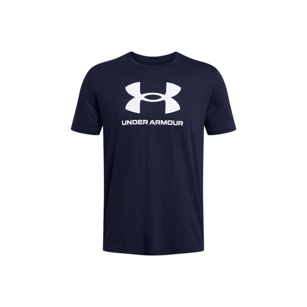 Under Armour Men's Sportstyle Logo Short Sleeve T Shirt, (408) Academy / / White, Medium