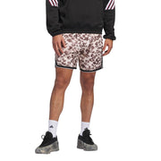 adidas Men's Crazylite All Over Printed Basketball Shorts - Sand Strata/Powder Coral, Size XS