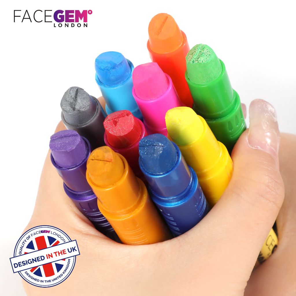 Neon & Metallic Hair Chalk Sticks (12 Colors)