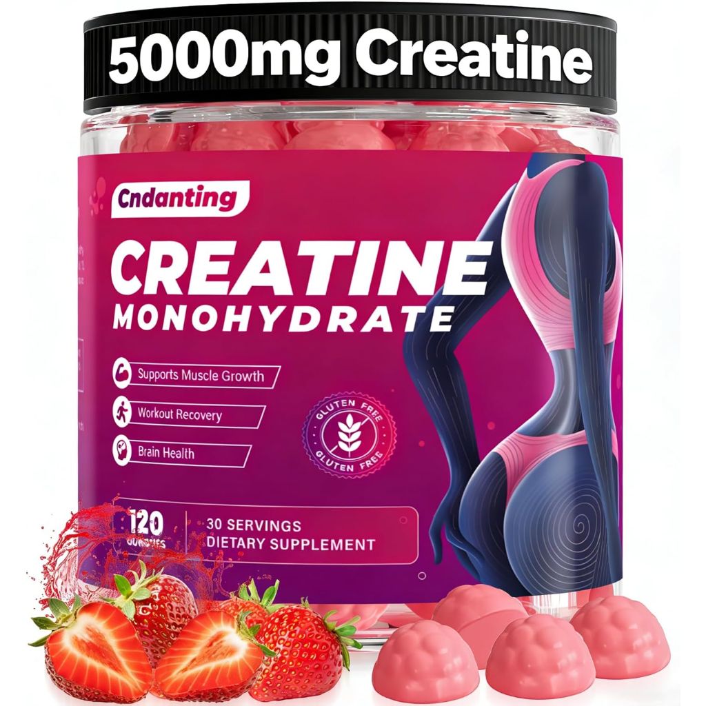 Creatine Gummies, 5000mg Creatine Monohydrate Gummies for Women, 120 Count (30 Servings),