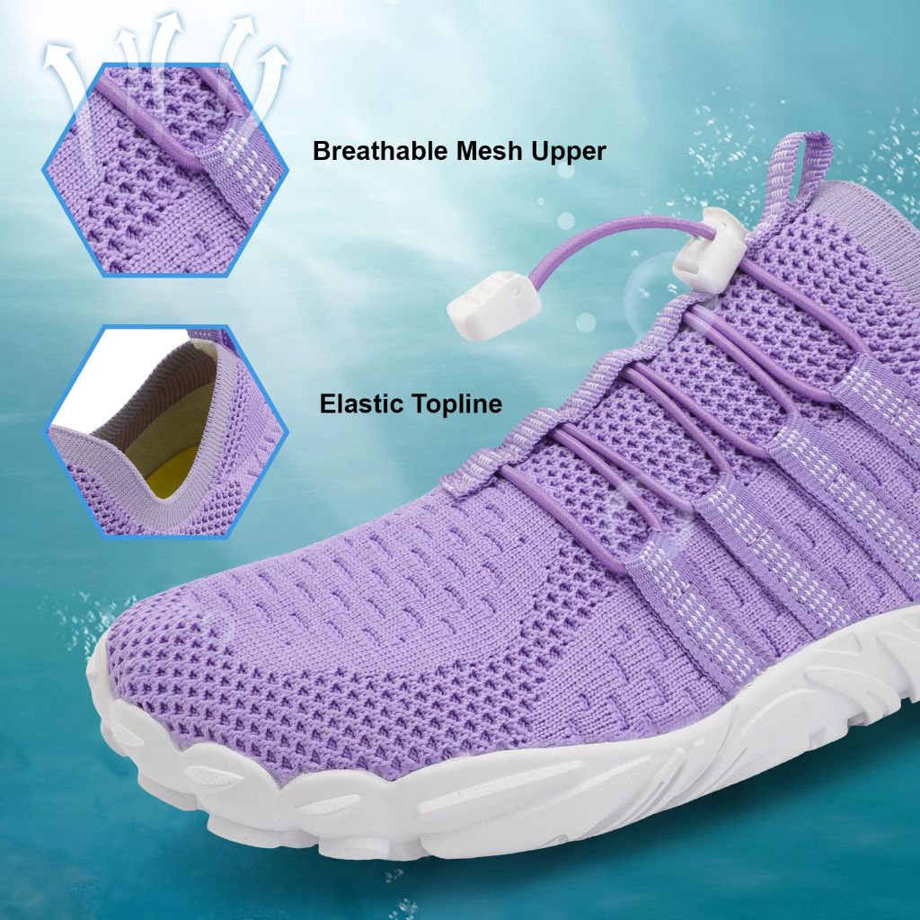 XIHALOOK Water Beach Shoes, Purple - 5.5 Women/4 Men