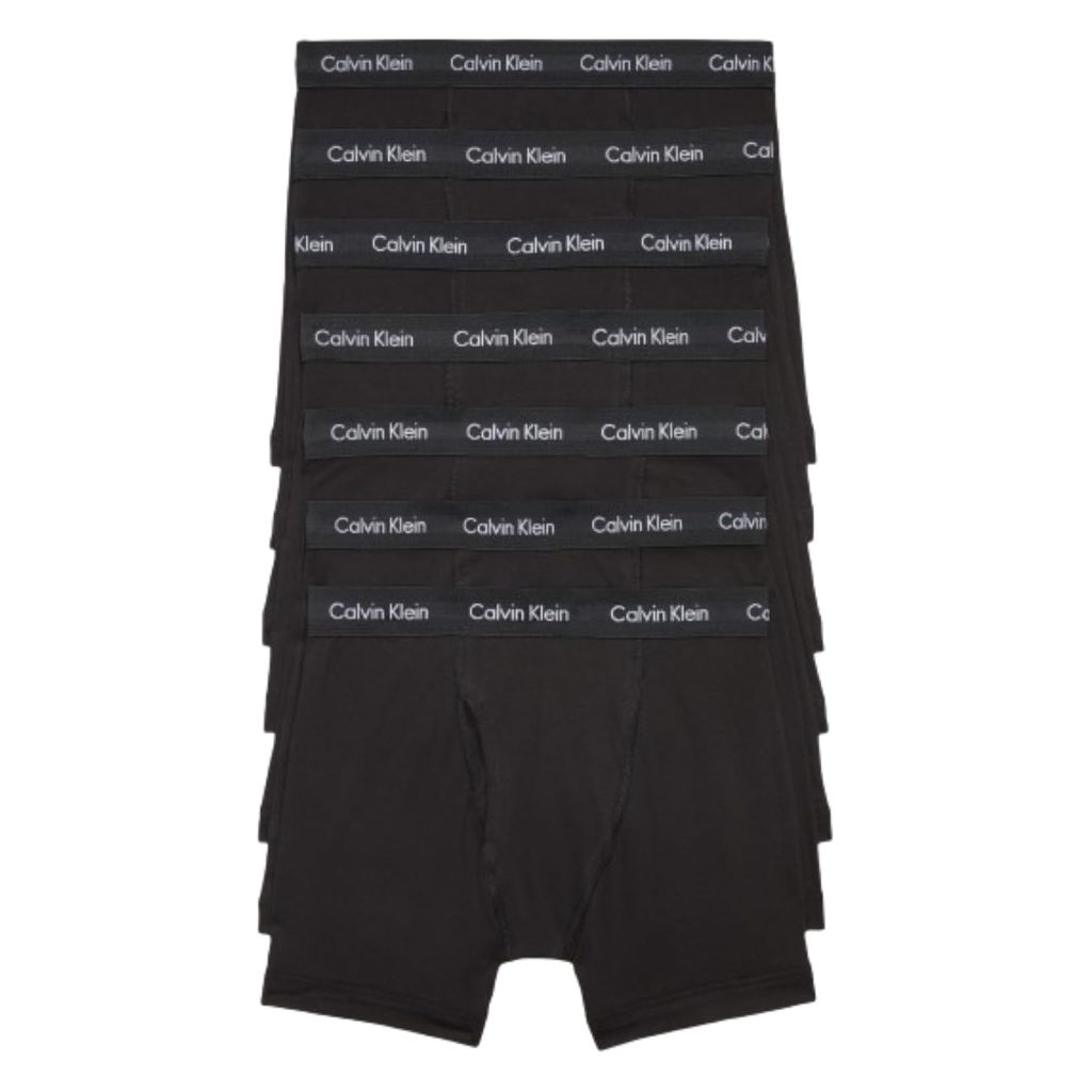 SZ XL Calvin Klein Men's Cotton Stretch Megapack Boxer Briefs, Black (7 Pack)