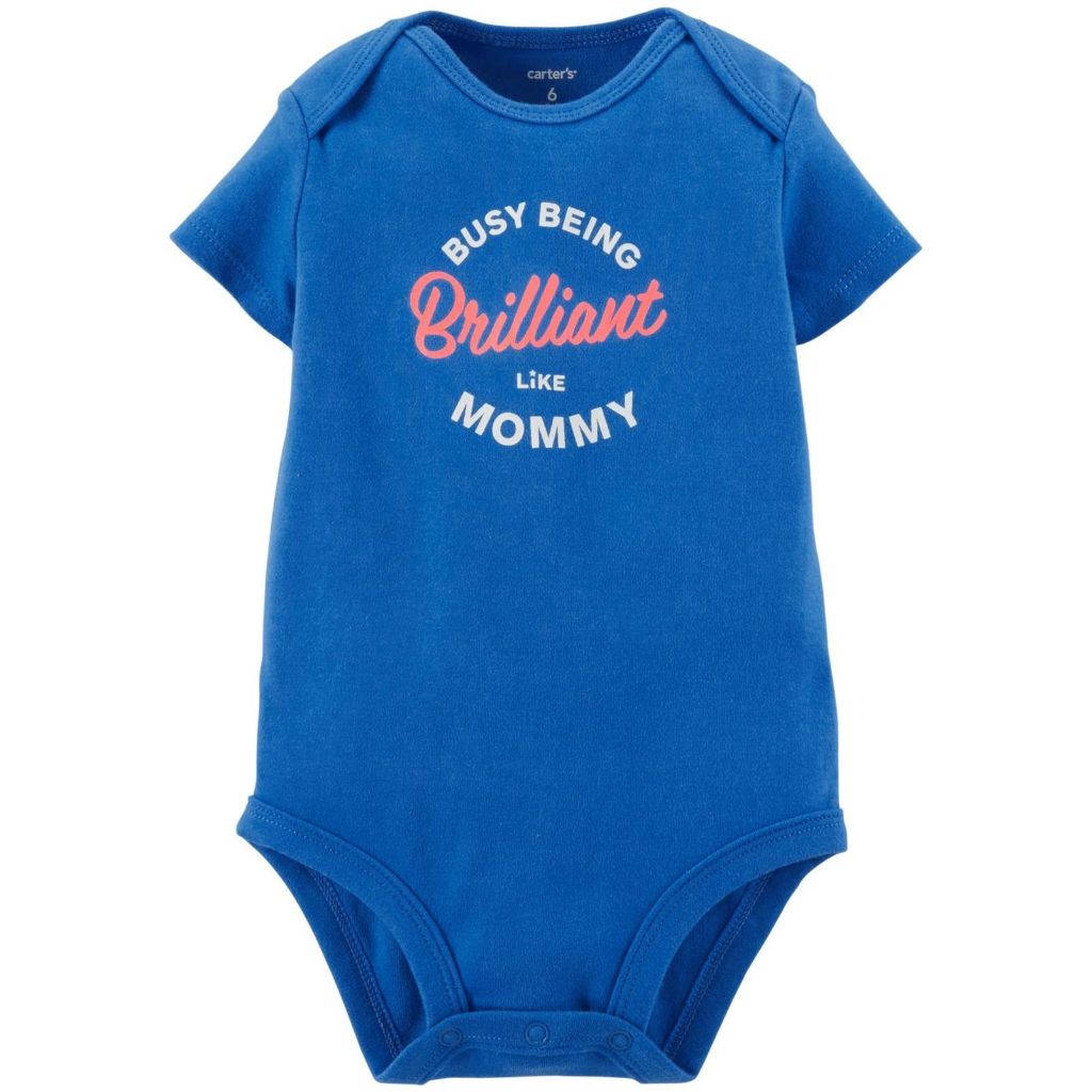 Carter's Slogan Bodysuit (111a503), Blue, New Born