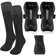 Youth Soccer Shin Guards Soccer Socks for Kids Youth (Black, L Size)