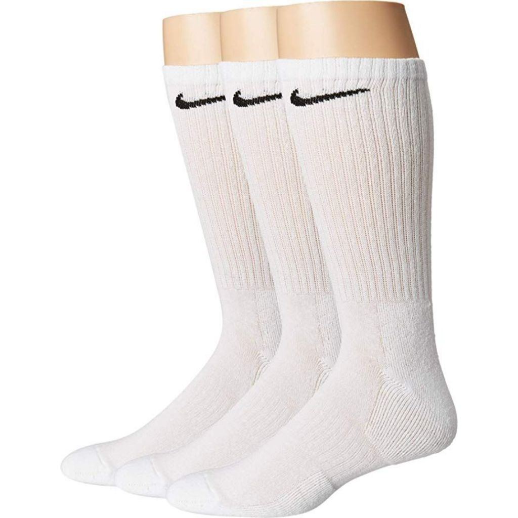 Nike Unisex Adult Everyday Cushioned Crew Socks (3 Pair) - White, Medium