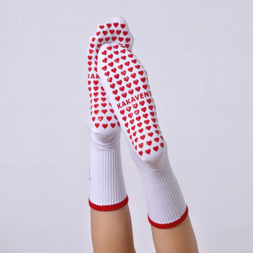 KAKAVENTE Pilates Socks with Grips for Women,Cute Grippy Barre Ballet