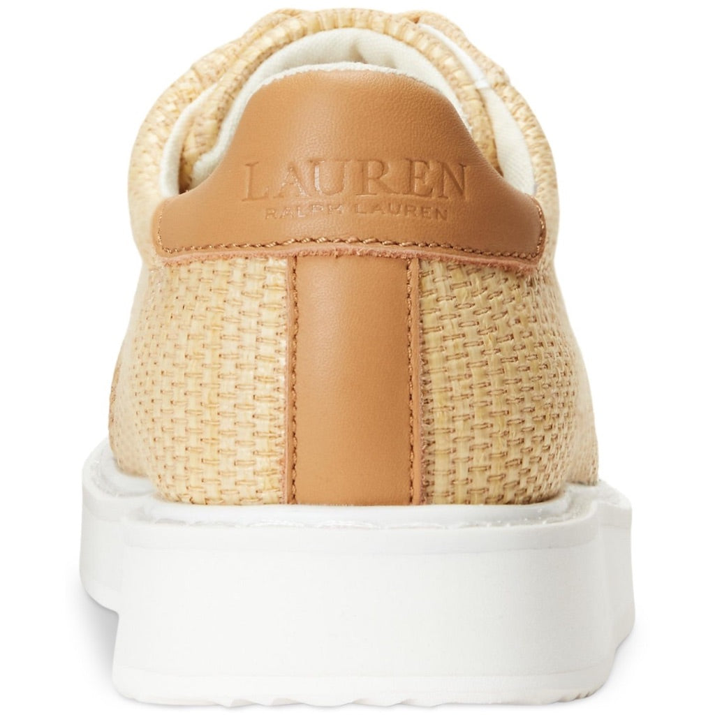 Lauren Ralph Lauren Women's Angeline 4 Lace-Up Platform Sneakers, Natural/Buff - Size 5