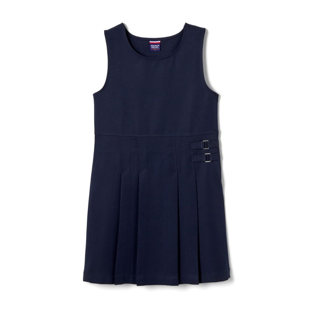 French Toast Girls Double Buckle Jumper, Navy, 16.5
