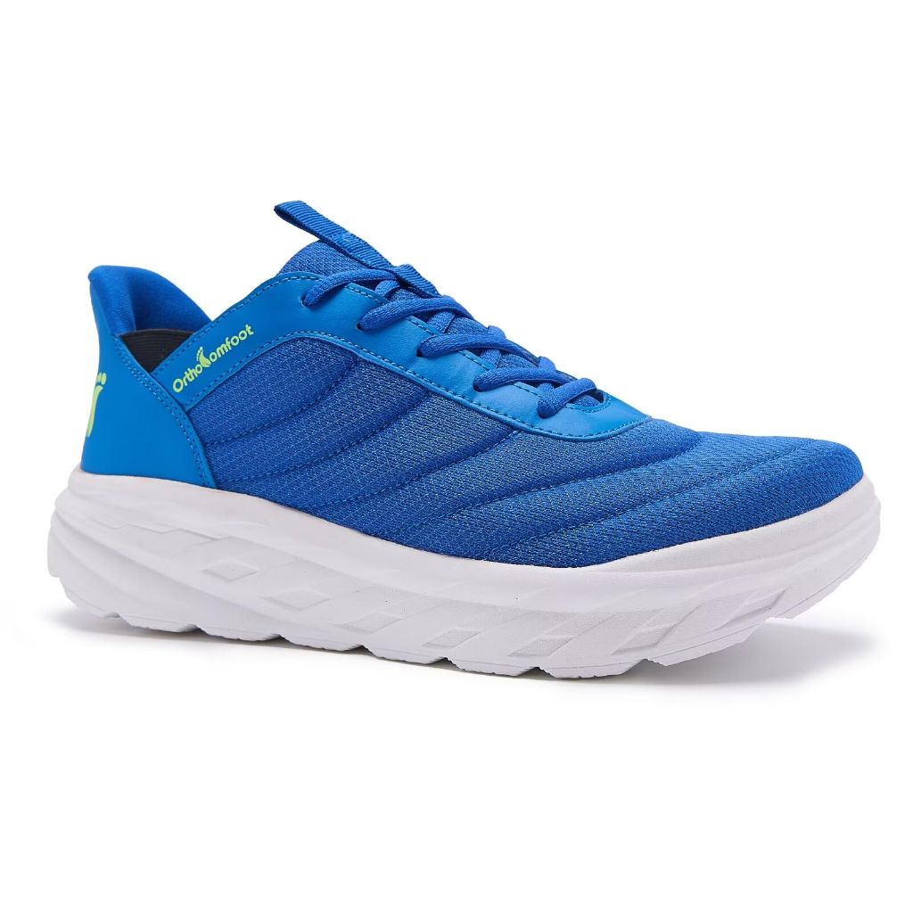 Men's Orthopedic Diabetic Wide Tennis Shoes: Comfortable Hammer Toes High Arch Supportive Neuropathy Heel Spur Walking Shoes, Lightweight Stylish Sneakers for Easy On/Off Dark Blue Size 10.5