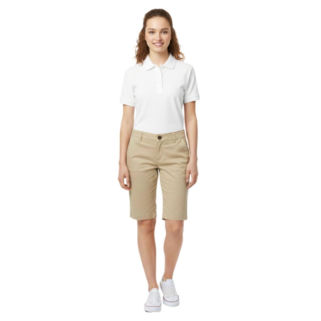 French Toast Juniors Stretch Twill Bermuda Shorts, Beige - size 14