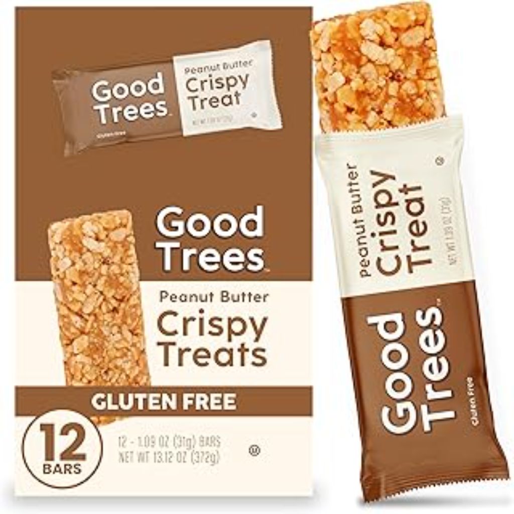 Good trees Rice Crispy Treats, Gluten-Free Snack Bars with Peanut Butter 12 Count