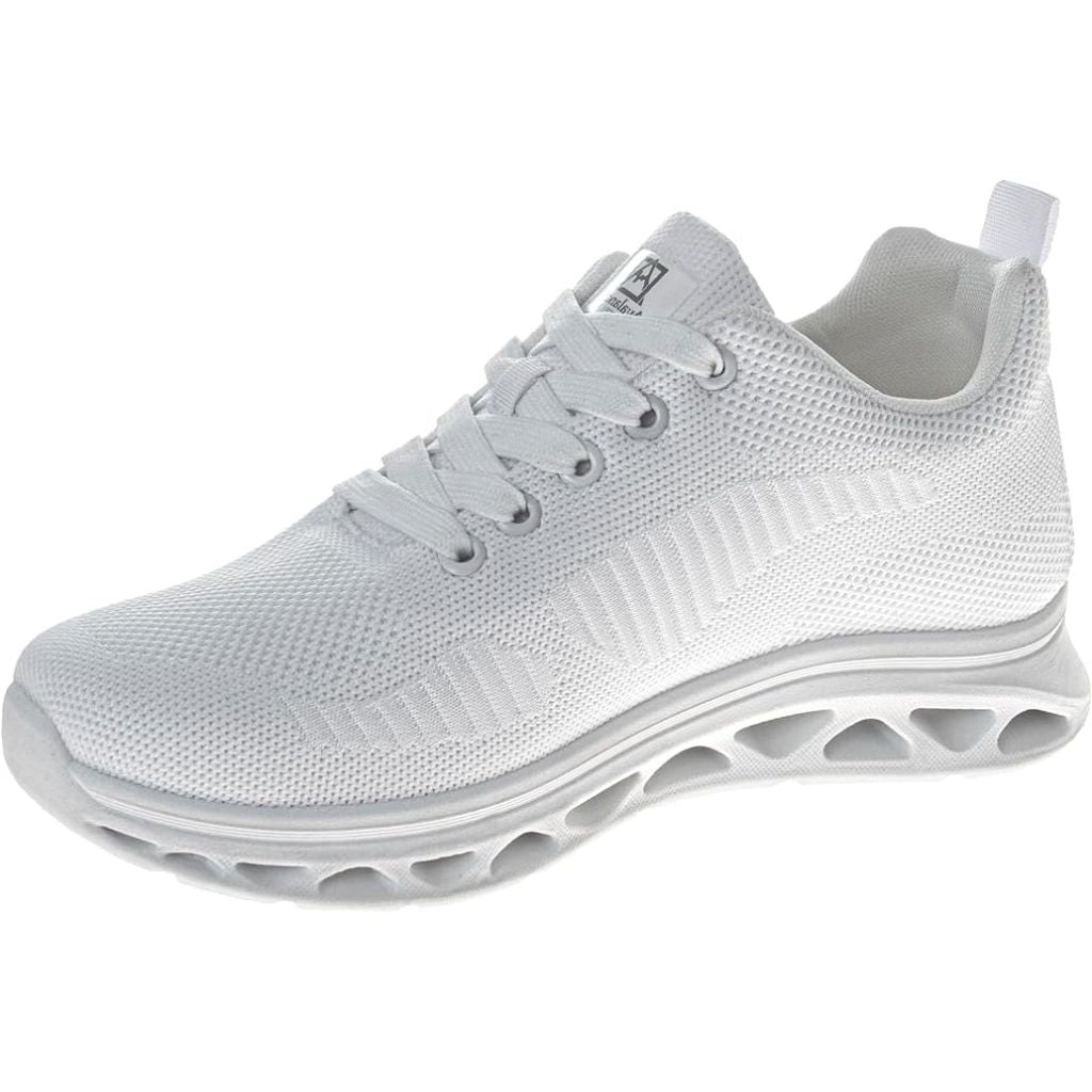 SZ 7.5, Avalanche Mens Walking Sport Hike Shoes - Breathable Shock Absorb Lightweight Sneakers - White (Adult)