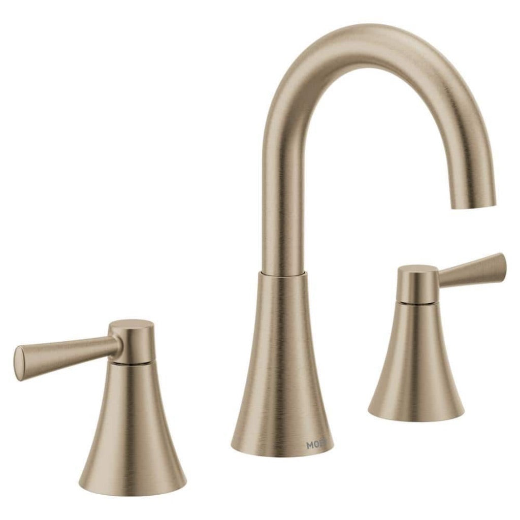 Moen Ronan 8 in. Widespread 2-Handle Bathroom Faucet in Bronzed Gold (Valve Included) 84023BZG