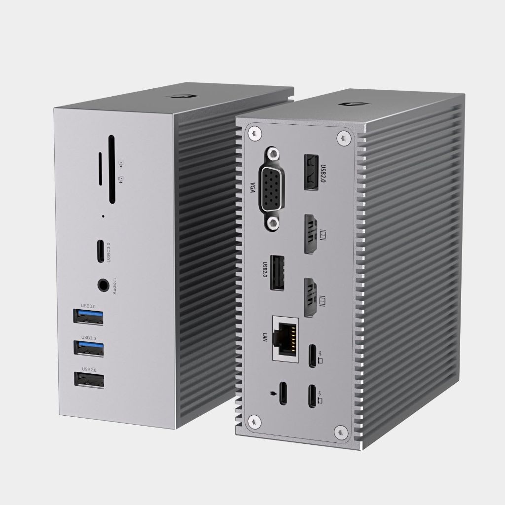 16 in 2 USB C Docking Station - Dual 4K HDMI, VGA, 6 USB, RJ45, SD/TF Card Reader - Triple Display for MacOS with Thunderbolt 3 (Not for M1)