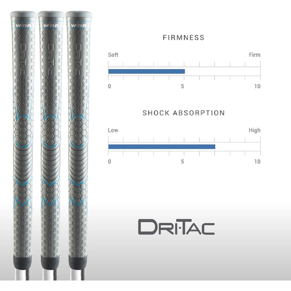 Winn Dri-Tac Ladies Golf Grip - Non-Slip & Cushioned Comfort, Moisture-Wicking & Shock Absorption - Gray