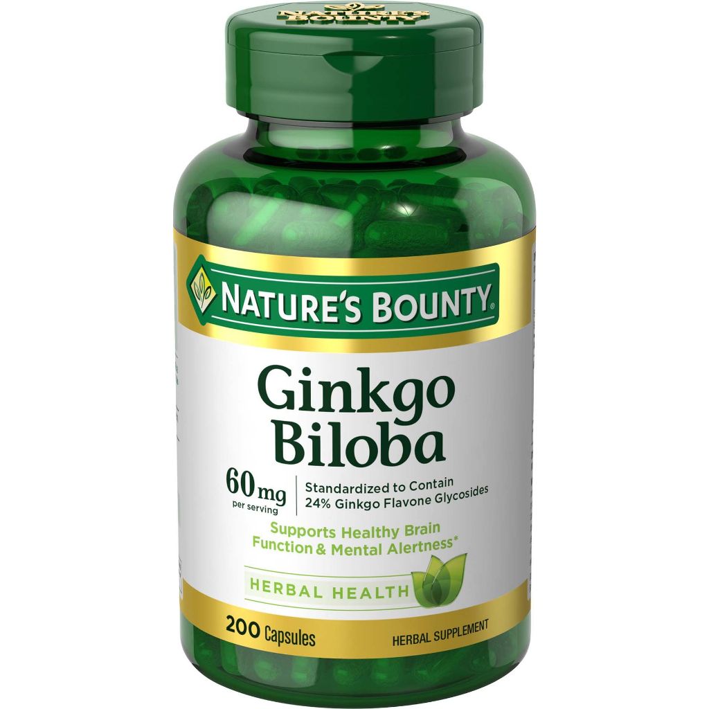 Nature's Bounty Ginkgo Biloba, 60 Mg, 200 Capsules