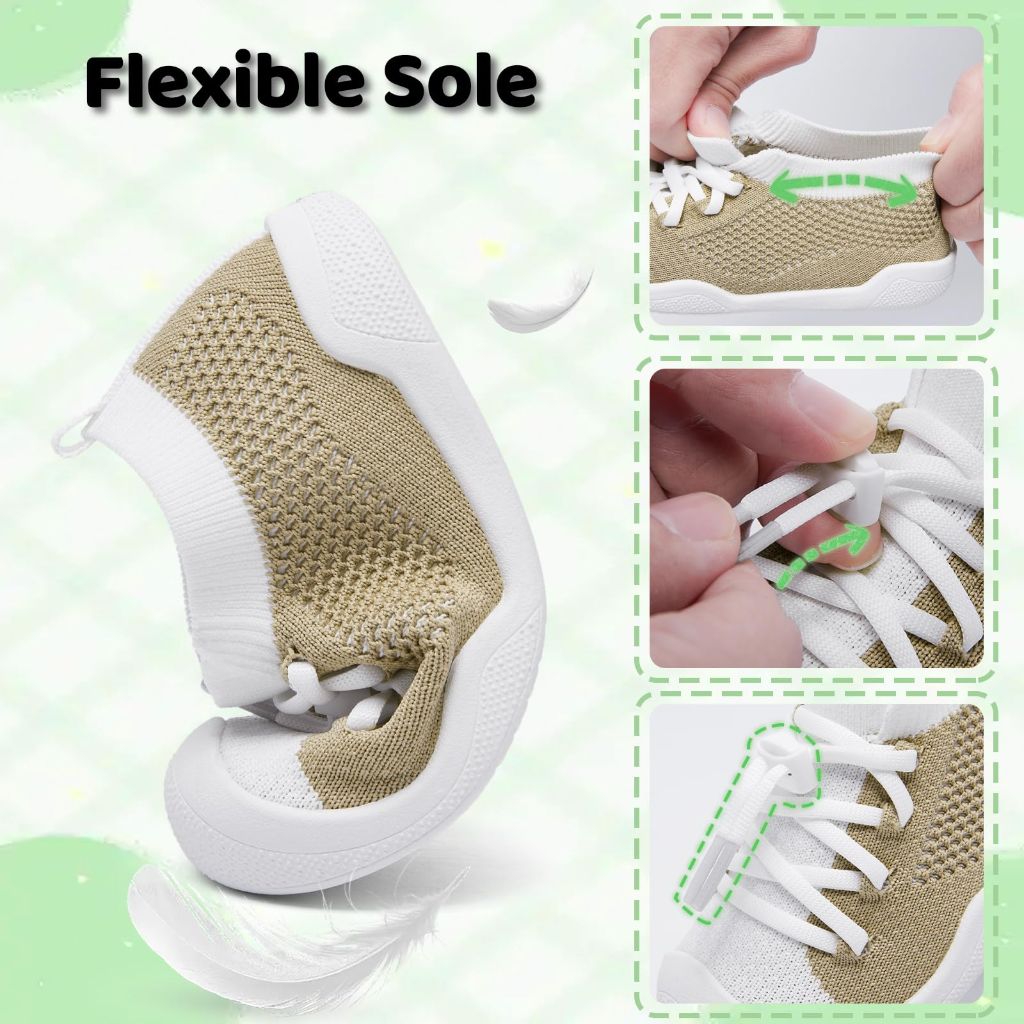 TODDLLUBY Toddler Sneakers - Easy On/Off with Arch Support & Machine Washable - Green