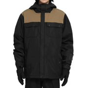 Actleis Winter Snowboard Jacket Warm Snow Coats For Men, Small, Black And Mocha Beige